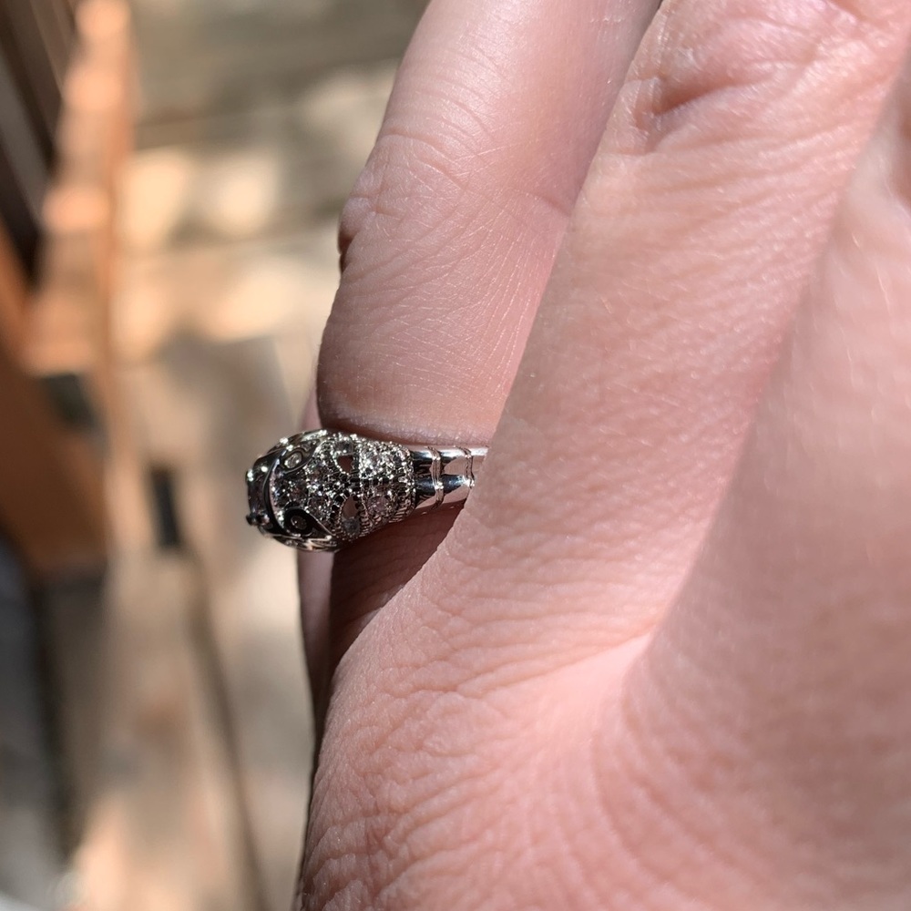 VINTAGE GONE RETRO CUBIC ZIRCONIA RING - Picture 6 of 7